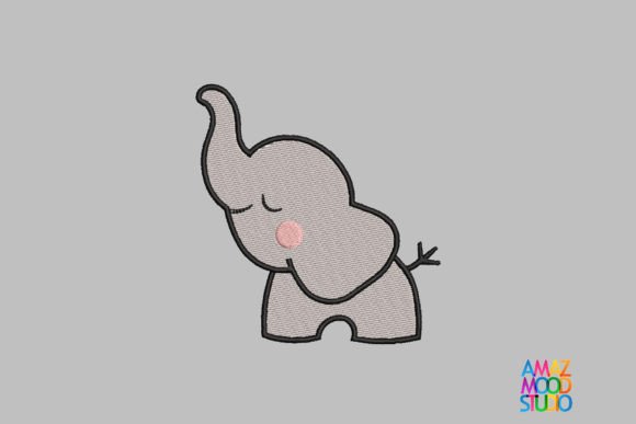 Cute Elephant Embroidery: Sweet Design for Handmade Gifts