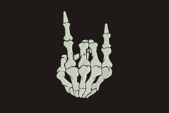 Skeleton Rock Horns: A Spooky, Sellable Embroidery Design