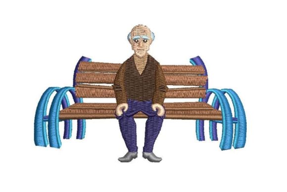 White Elderly Man Sitting: Sweatshirt Embroidery Review
